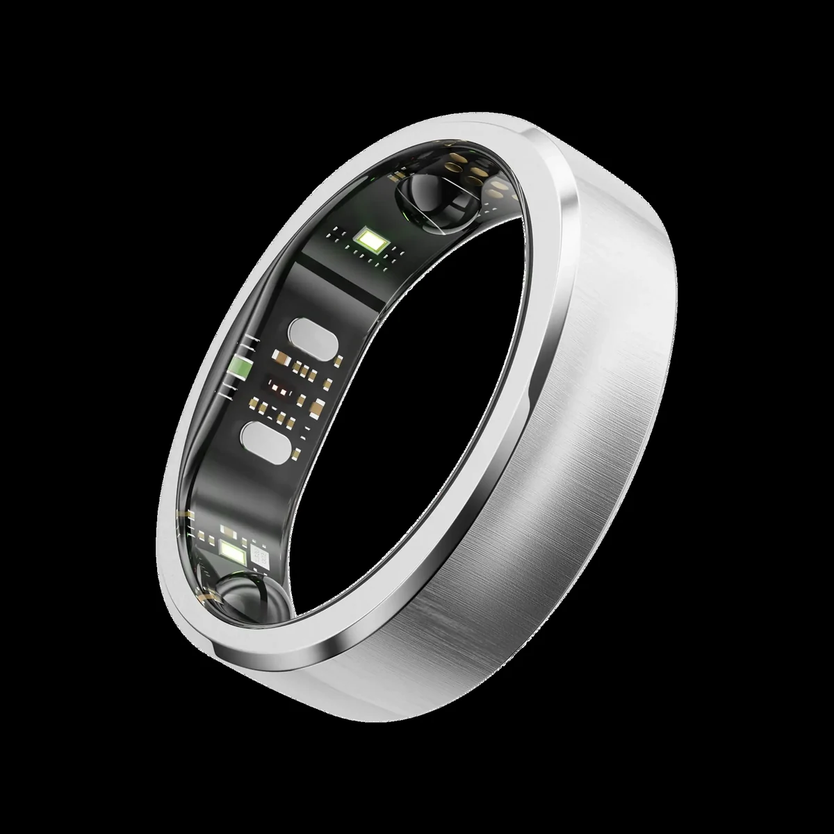 Silver RingConn Gen 3 smart ring showing its internal health sensors
