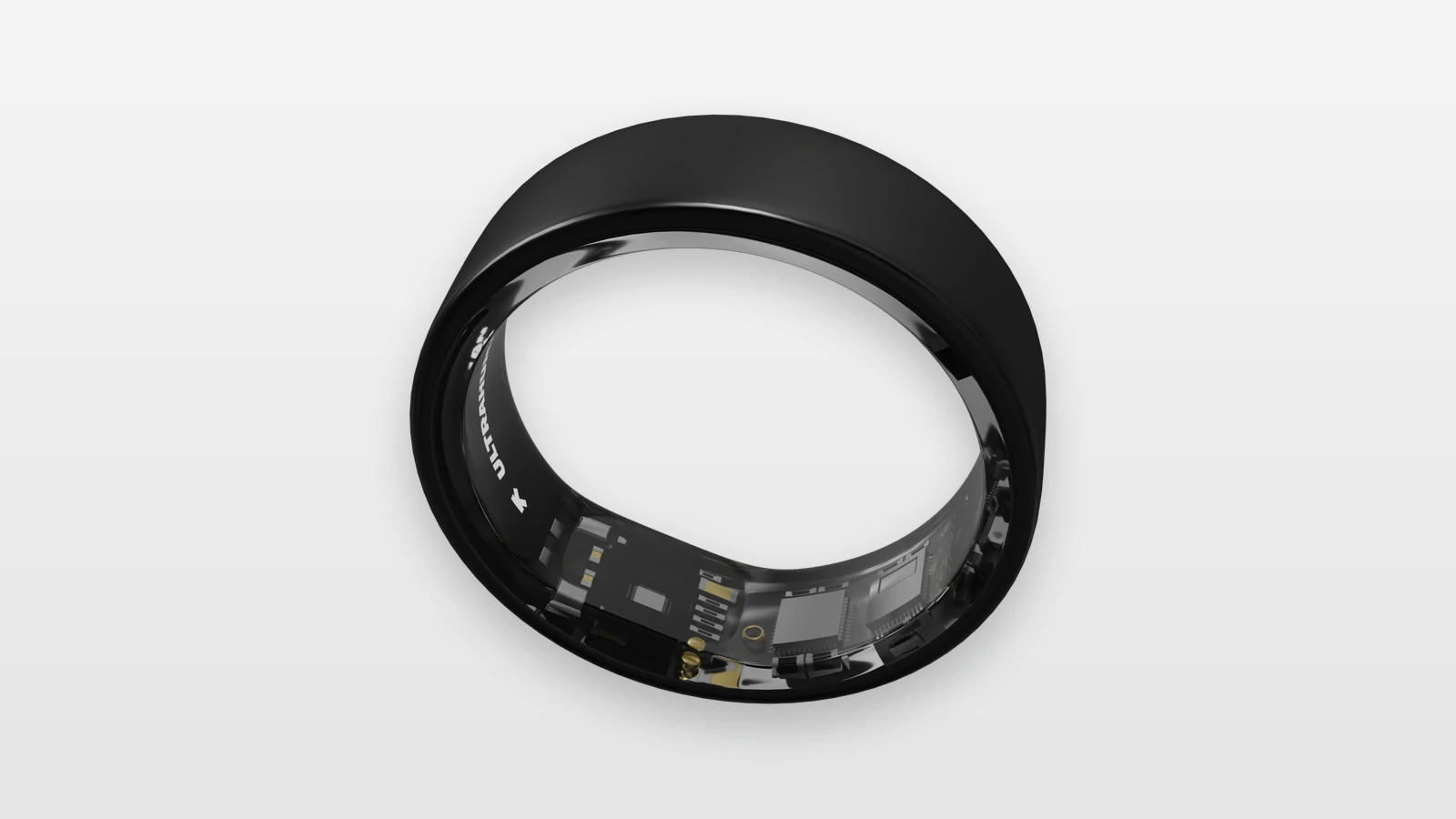 Black Ultrahuman Ring Air showing its inner sensor array