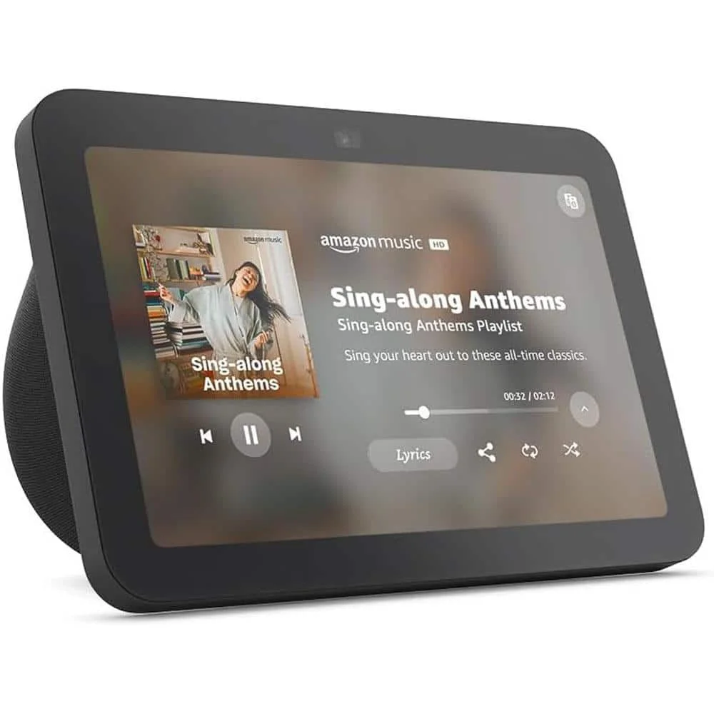 Amazon Echo Show 8 third-generation charcoal smart display with its eight-inch screen and integrated home hub