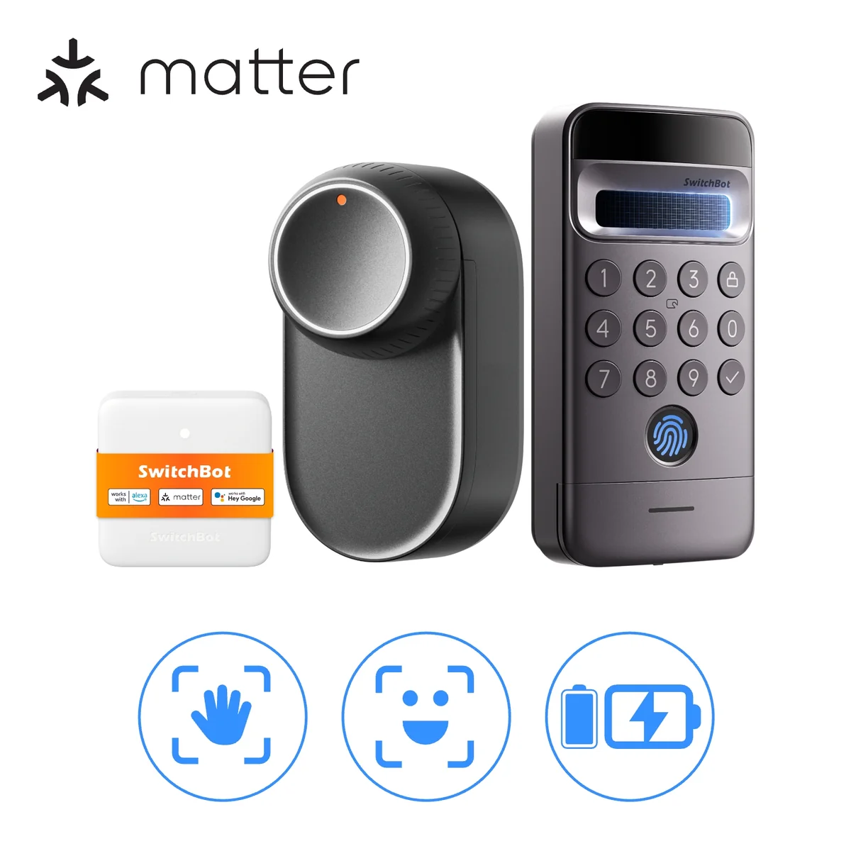SwitchBot Lock Ultra Max Vision Pro Combo with retrofit lock, biometric keypad, and Matter hub